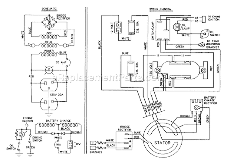 Page C Diagram and Parts List for 8968-0 A2400 Briggs and Stratton Generator